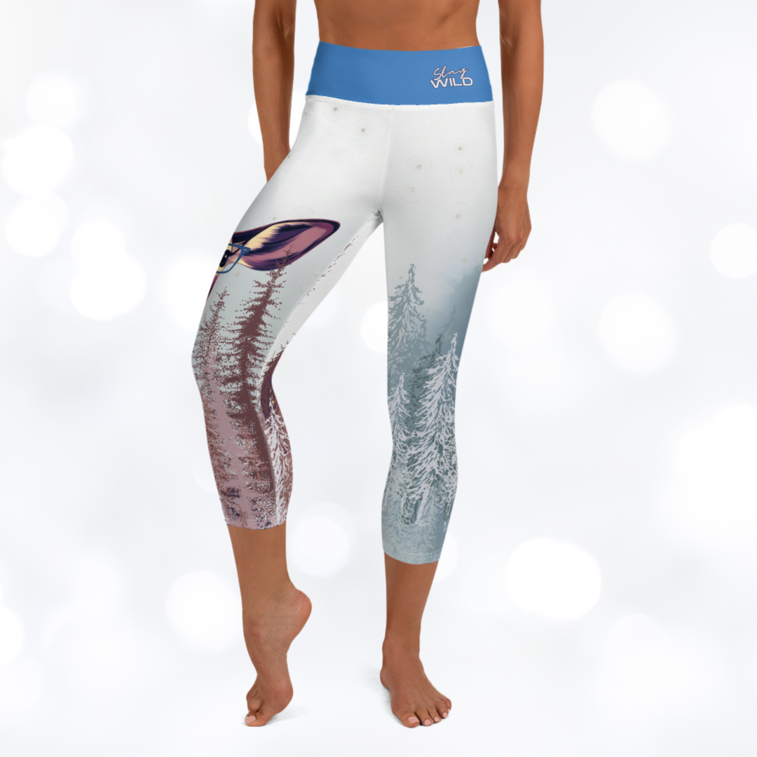 Deer 'Stay Wild' Yoga Capri Leggings