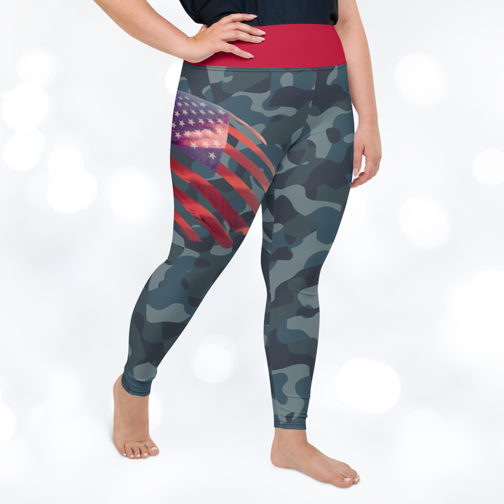 AMERICAN FLAG CAMOUFLAGE Plus Size Leggings