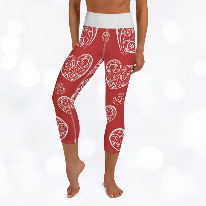 Hearts Yoga Capri Leggings