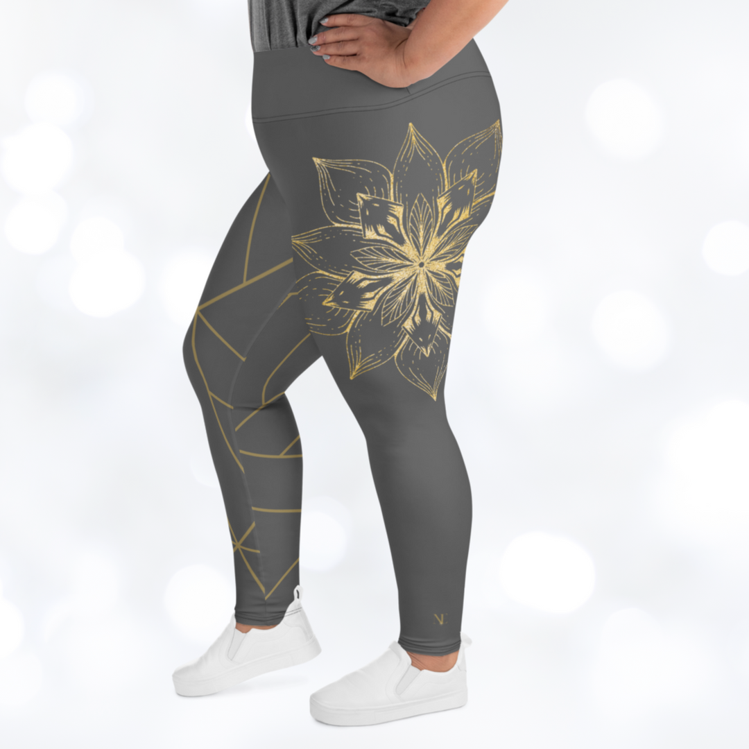 GOLDEN FLOWER II Plus Size Leggings