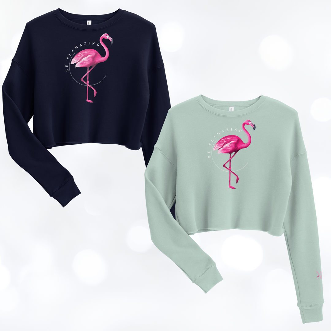 Be Flamazing - Flamingo Crop Sweatshirt