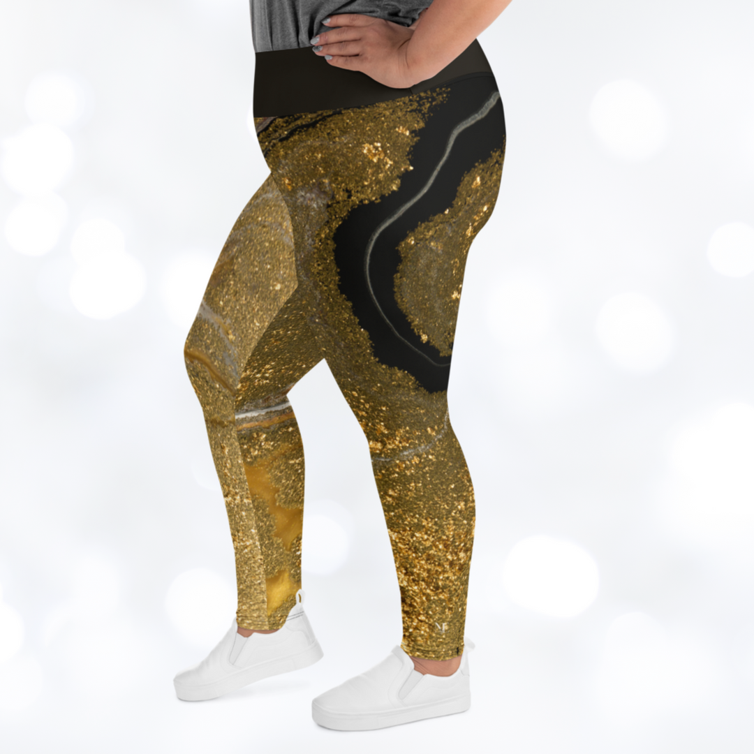 GOLD MARBLE Plus Size Leggings