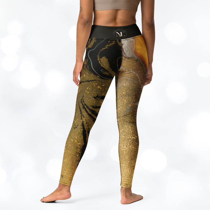 Gold Marble Yoga Leggings