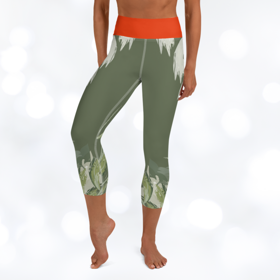 CARDINAL GREEN II Yoga Capri Leggings