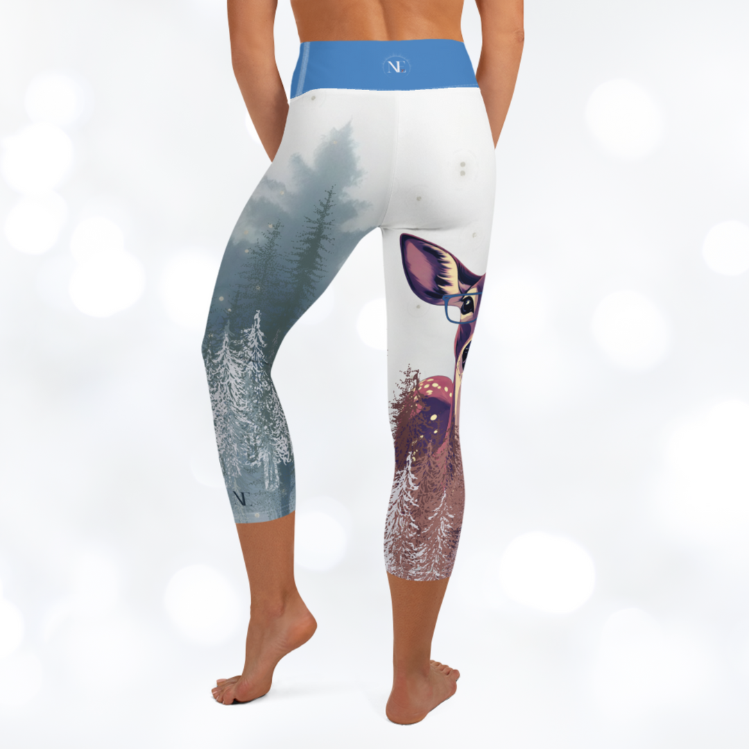 Deer 'Stay Wild' Yoga Capri Leggings