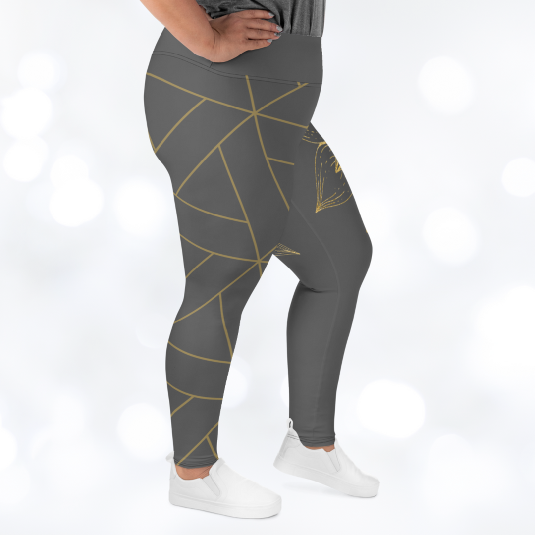 GOLDEN FLOWER II Plus Size Leggings