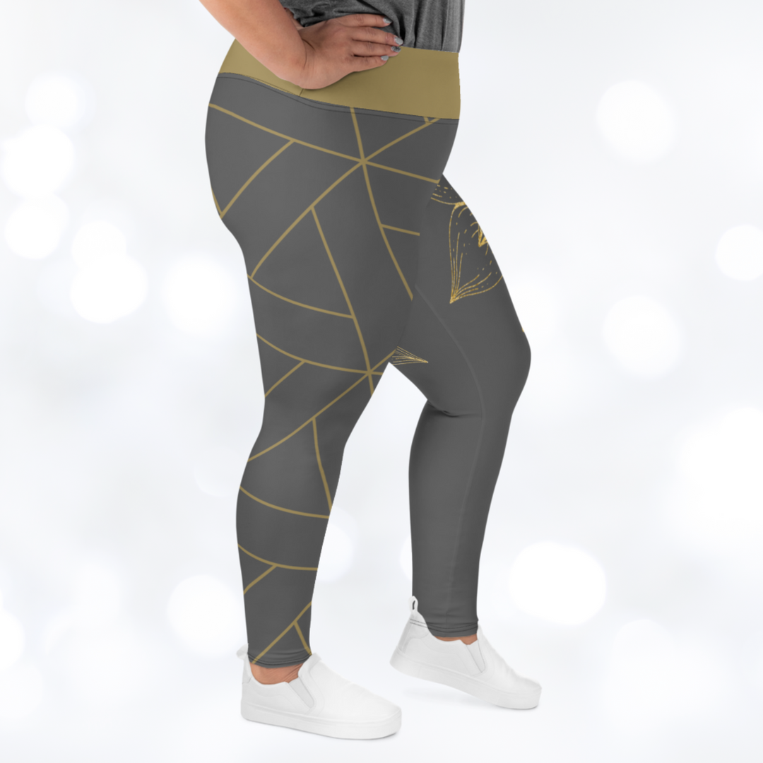 GOLDEN FLOWER Plus Size Leggings