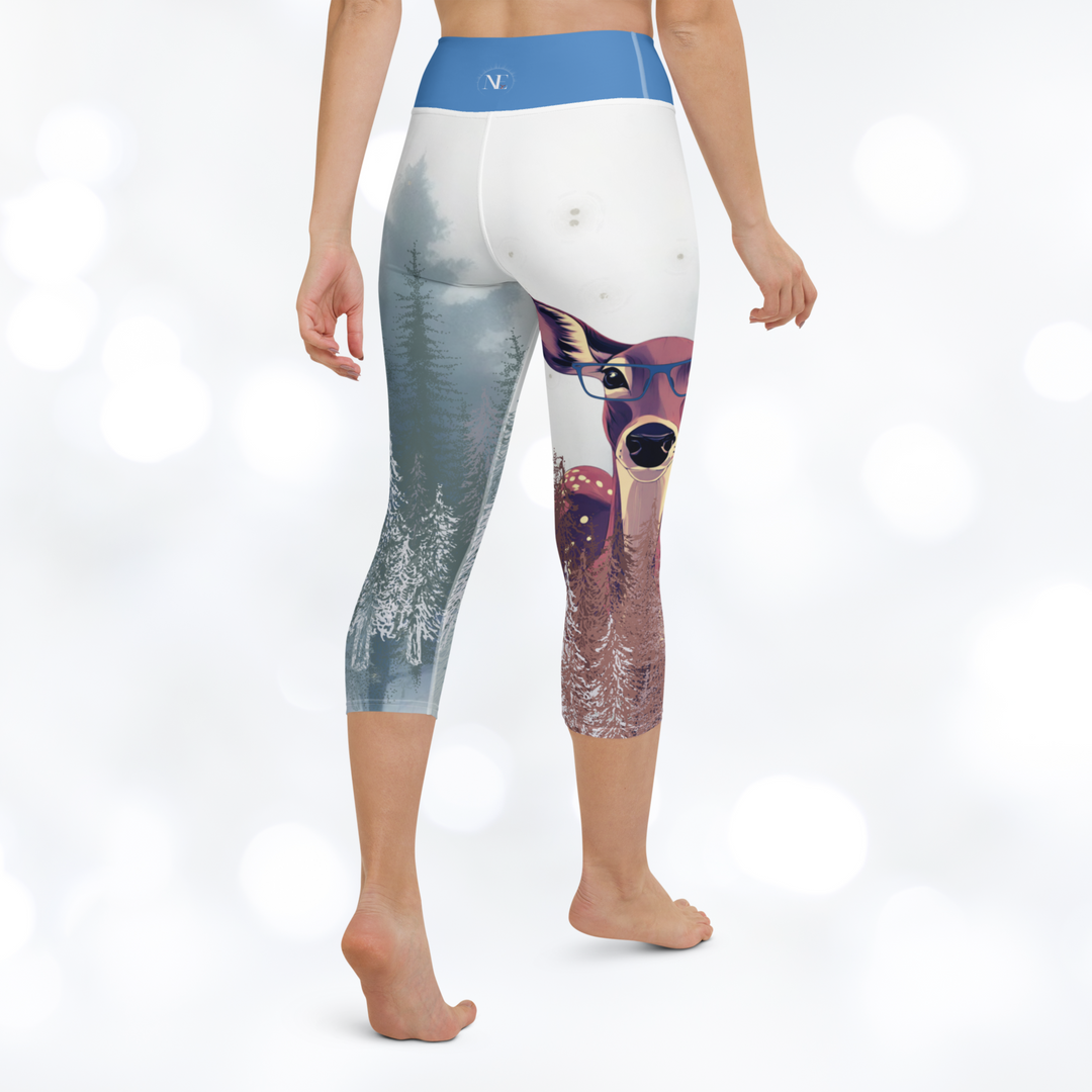 Deer 'Stay Wild' Yoga Capri Leggings