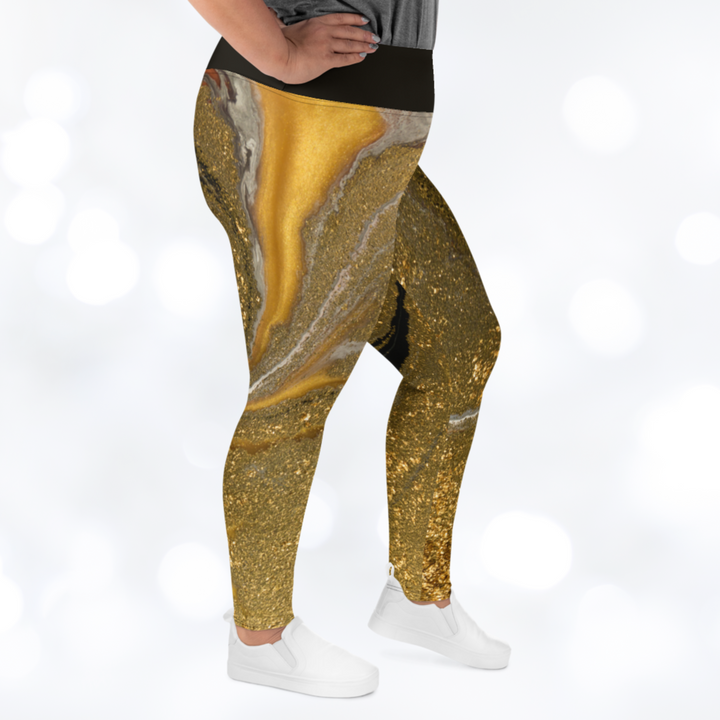 GOLD MARBLE Plus Size Leggings