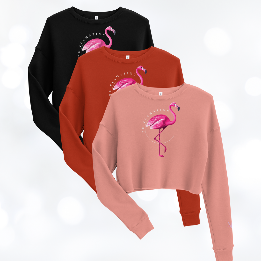 Be Flamazing - Flamingo Crop Sweatshirt