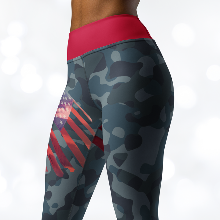 American Flag Camouflage Yoga Leggings