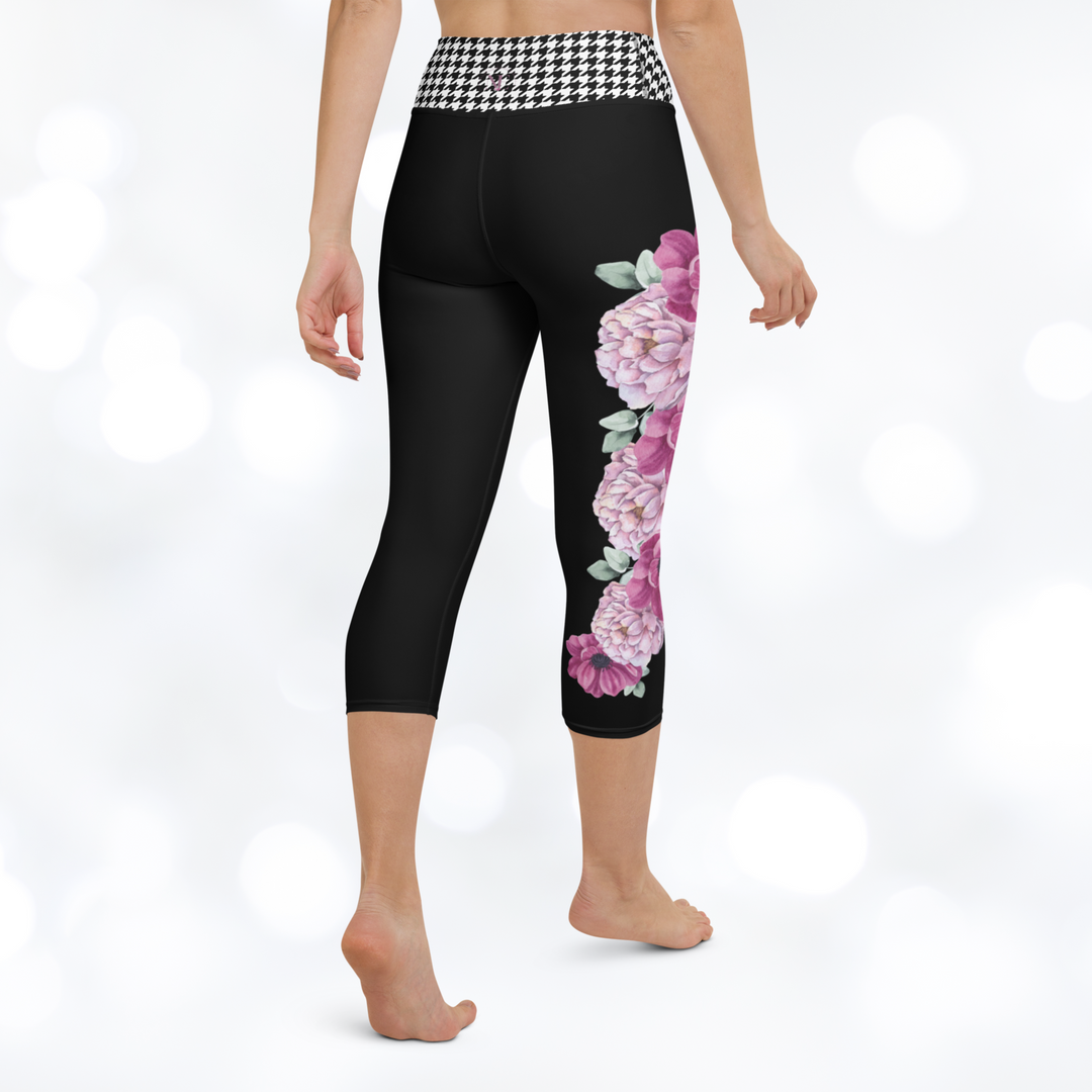 Bloom Houndstooth Yoga Capri Leggings