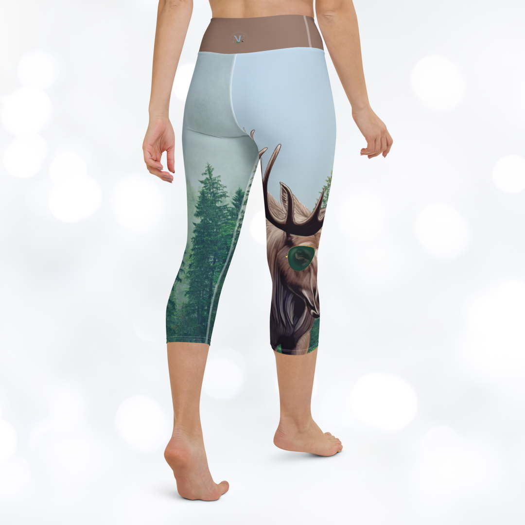 Moose 'Stay Wild' Yoga Capri Leggings