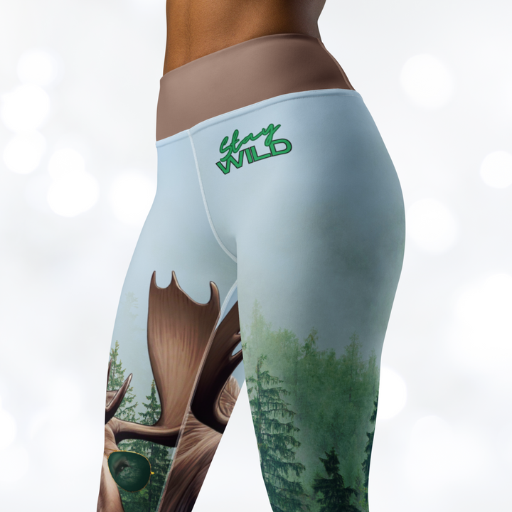 Moose 'Stay Wild' Yoga Leggings