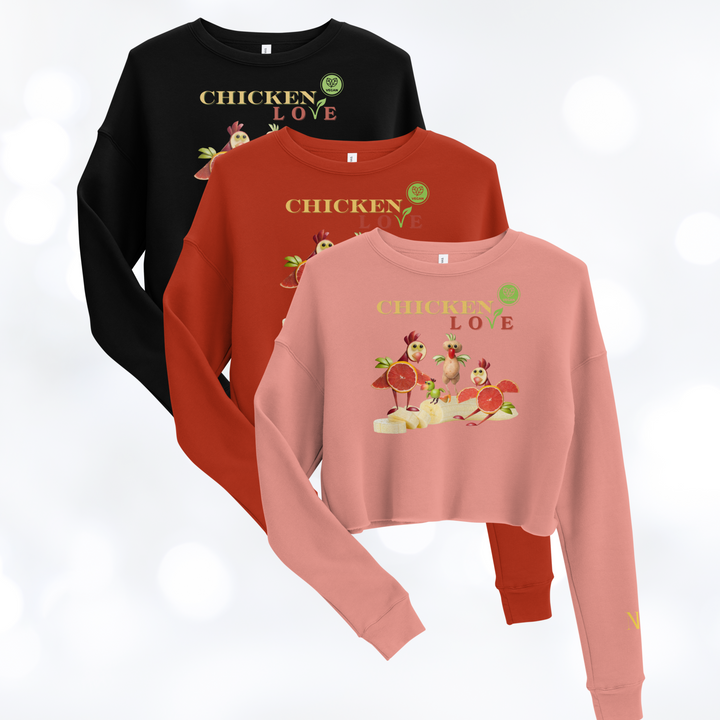 CHICKEN LOVE 'VEGAN' Crop Sweatshirt