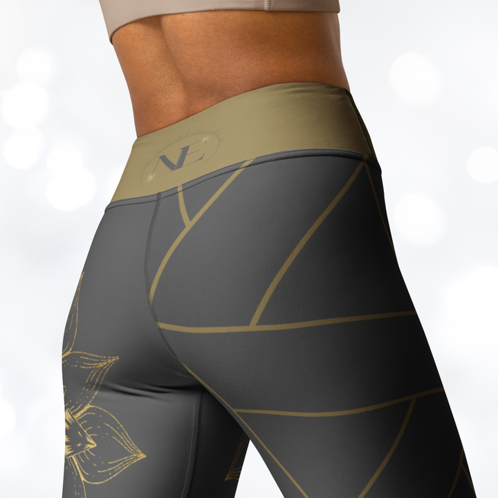 Golden Flower Yoga Leggings