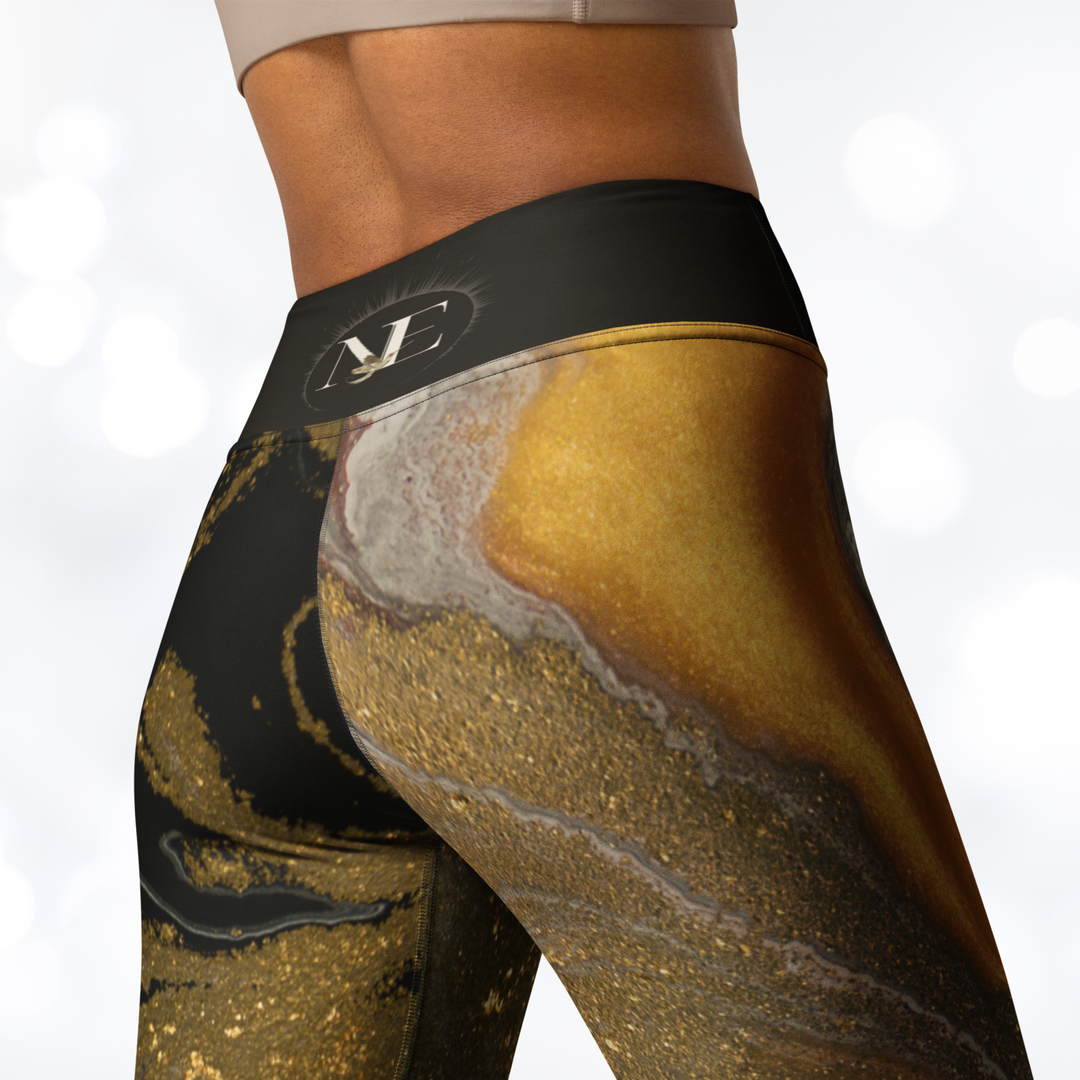 Gold Marble Yoga Leggings