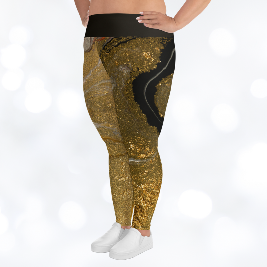 GOLD MARBLE Plus Size Leggings