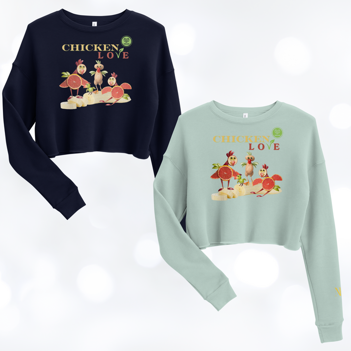 CHICKEN LOVE 'VEGAN' Crop Sweatshirt