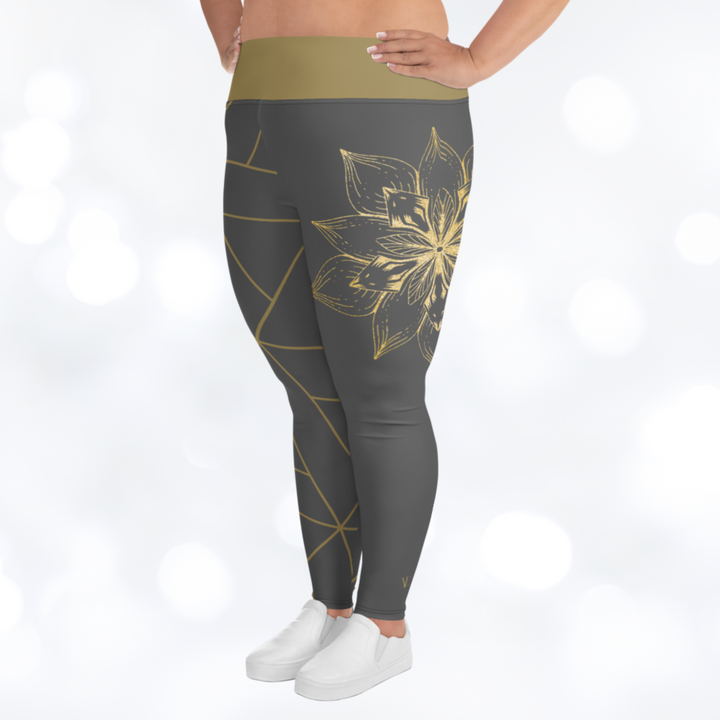 GOLDEN FLOWER Plus Size Leggings