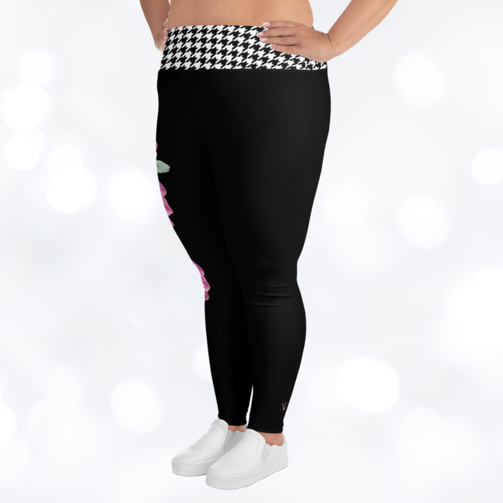 BLOOM HOUNDSTOOTH Plus Size Leggings