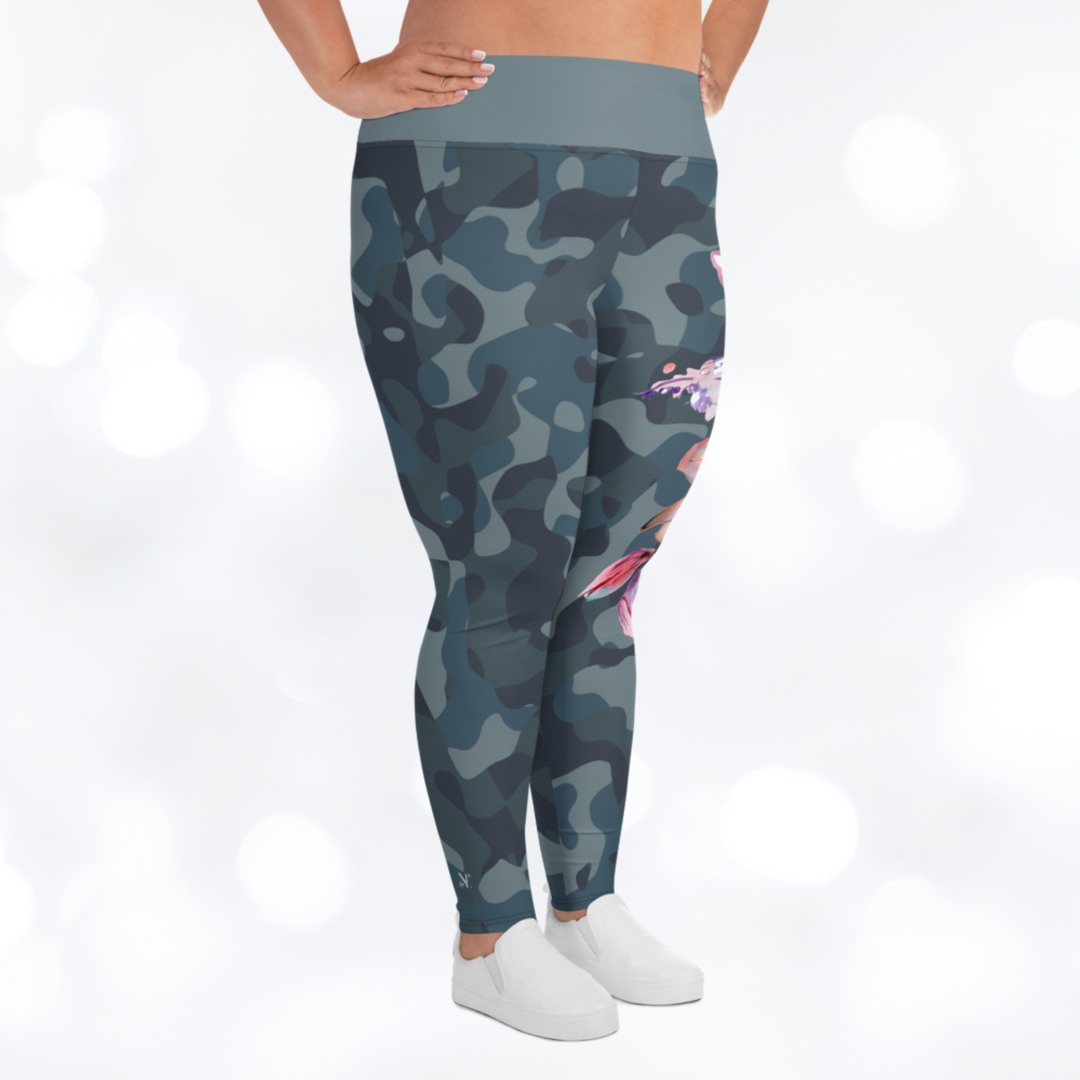 CAMOUFLAGE FLOWER Plus Size Leggings