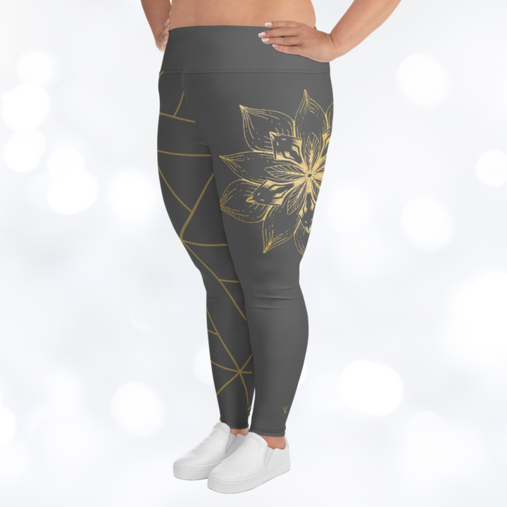 GOLDEN FLOWER II Plus Size Leggings