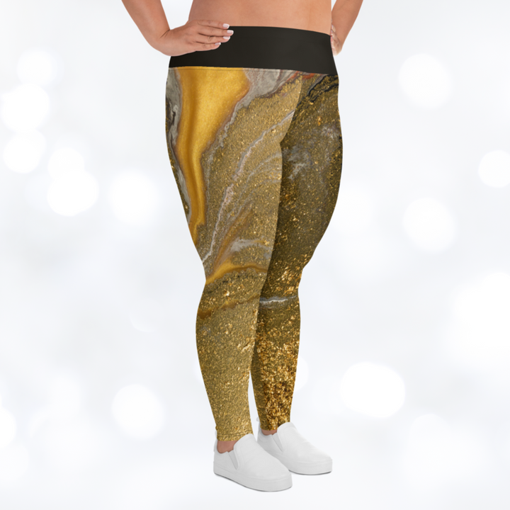 GOLD MARBLE Plus Size Leggings