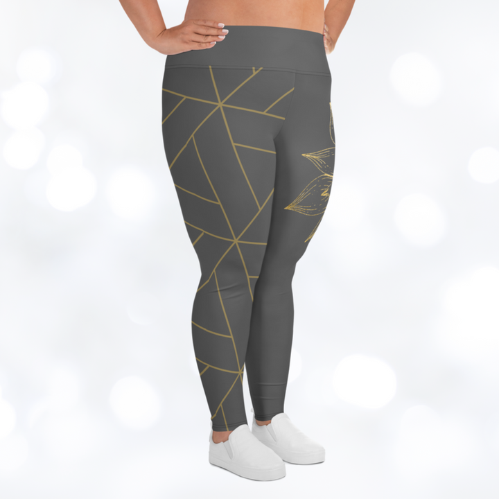 GOLDEN FLOWER II Plus Size Leggings