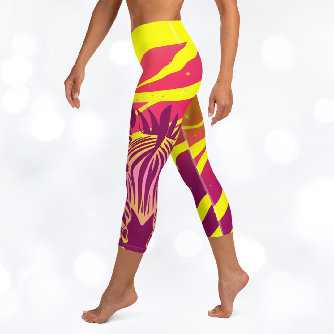 ZEBRA SUMMER Yoga Capri Leggings