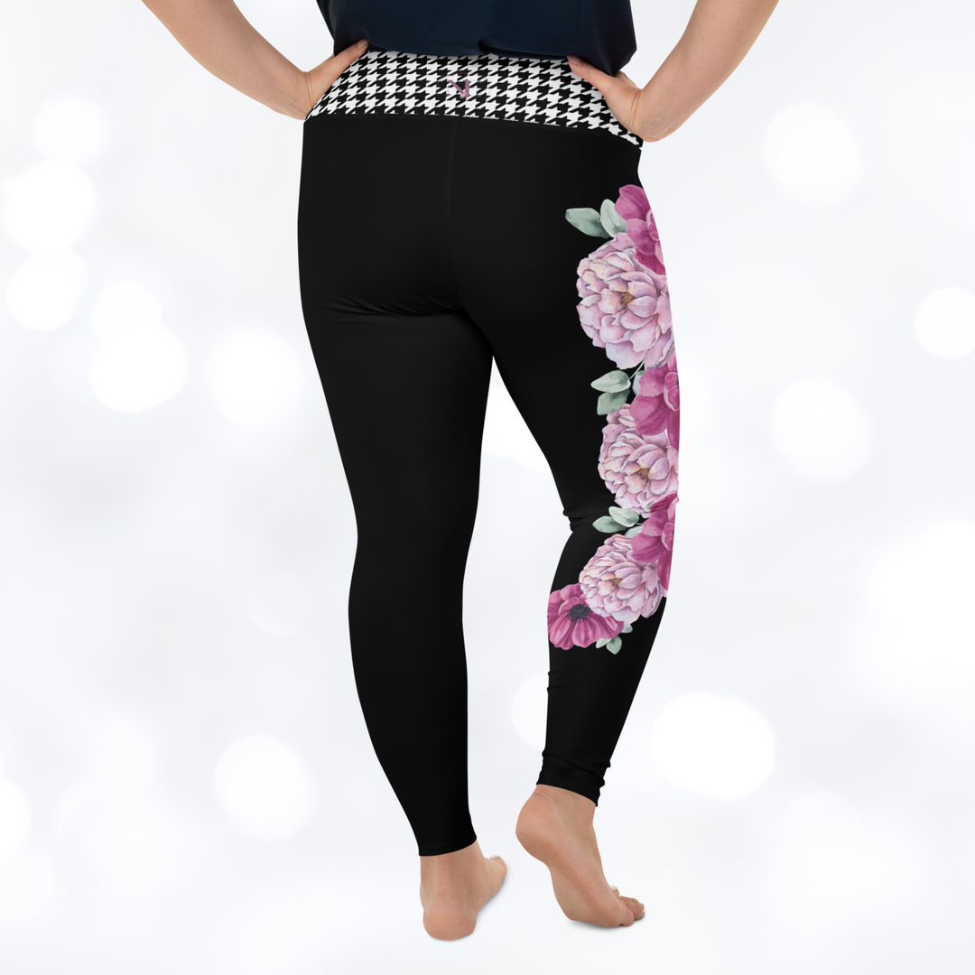 BLOOM HOUNDSTOOTH Plus Size Leggings