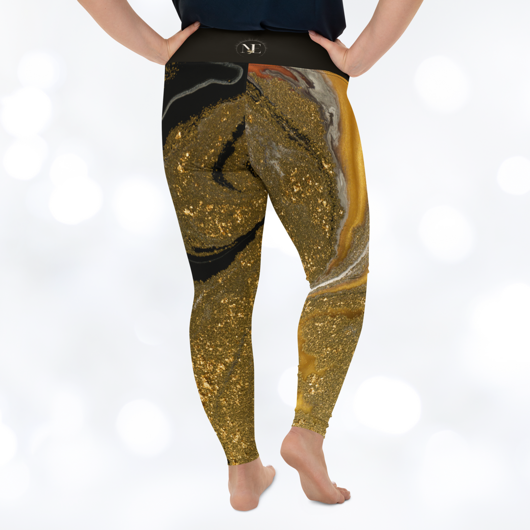 GOLD MARBLE Plus Size Leggings