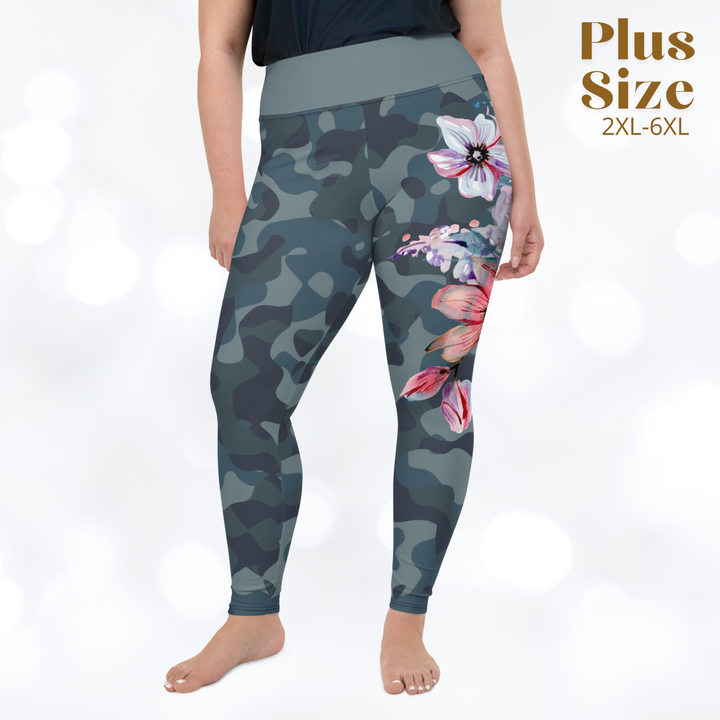 CAMOUFLAGE FLOWER Plus Size Leggings