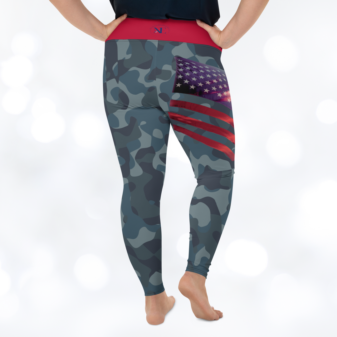 AMERICAN FLAG CAMOUFLAGE Plus Size Leggings