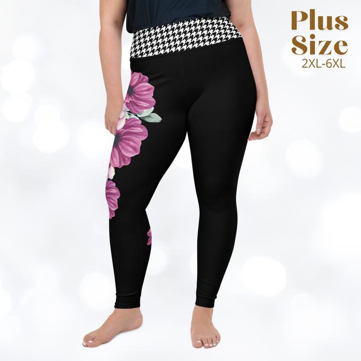 BLOOM HOUNDSTOOTH Plus Size Leggings