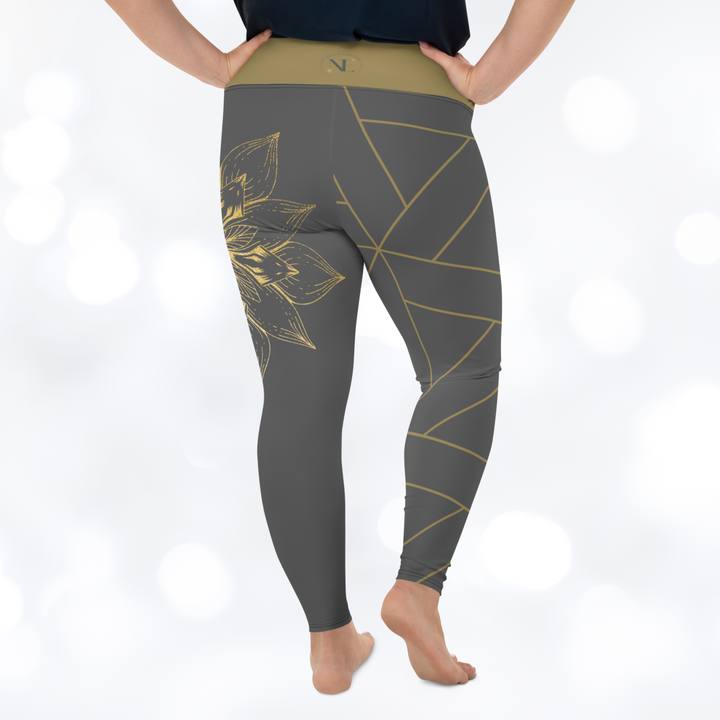 GOLDEN FLOWER Plus Size Leggings