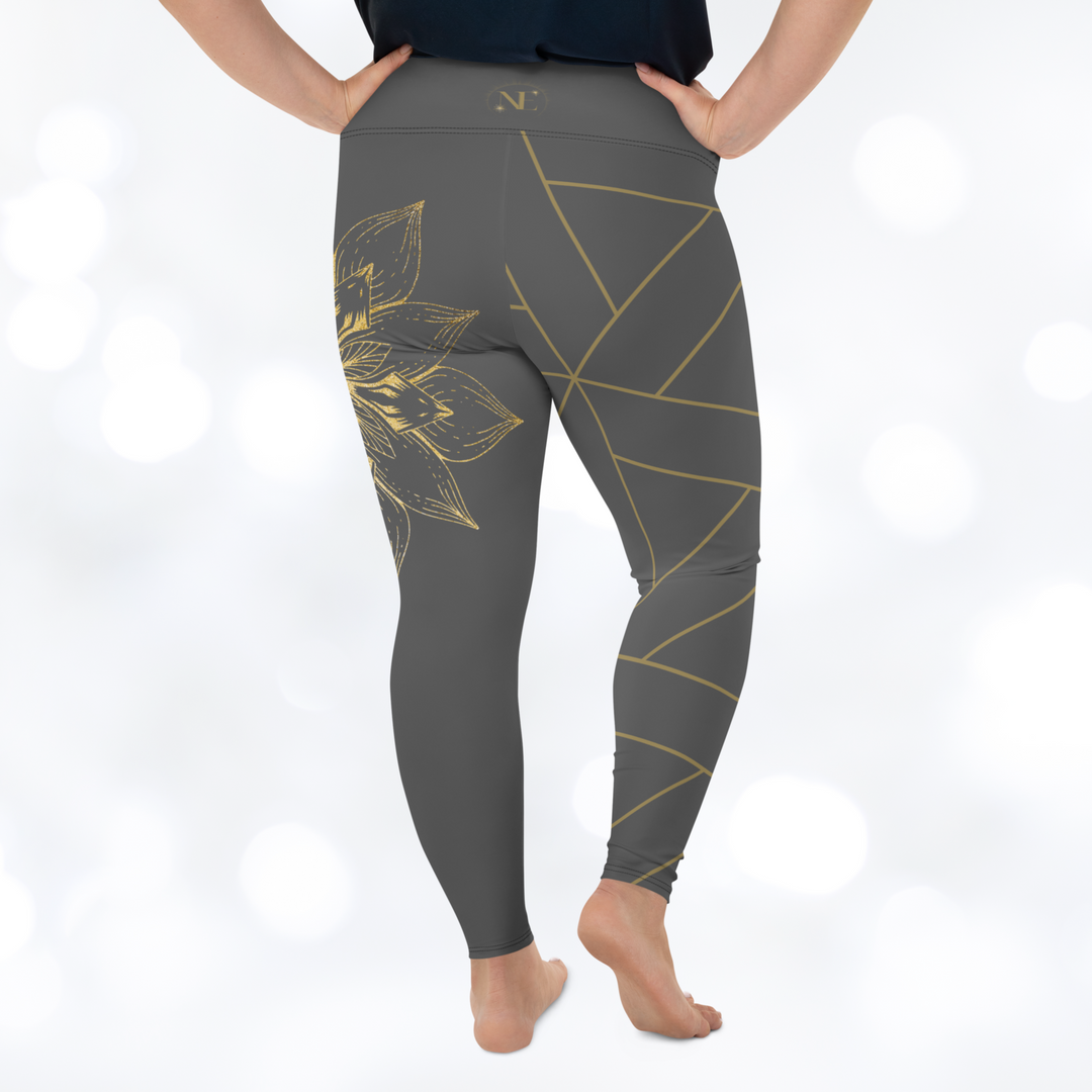 GOLDEN FLOWER II Plus Size Leggings