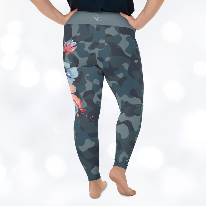 CAMOUFLAGE FLOWER Plus Size Leggings