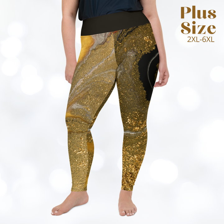 GOLD MARBLE Plus Size Leggings