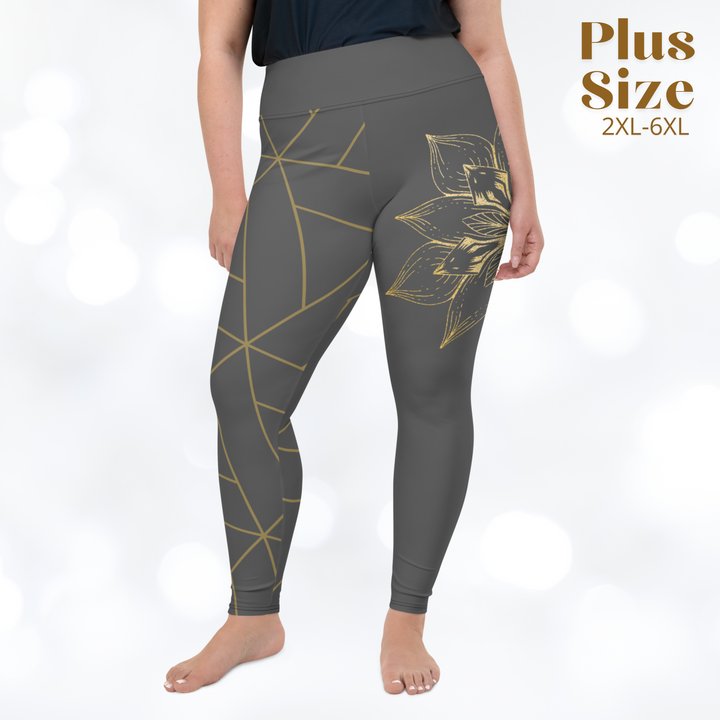 GOLDEN FLOWER II Plus Size Leggings