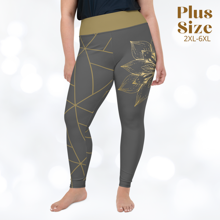 GOLDEN FLOWER Plus Size Leggings