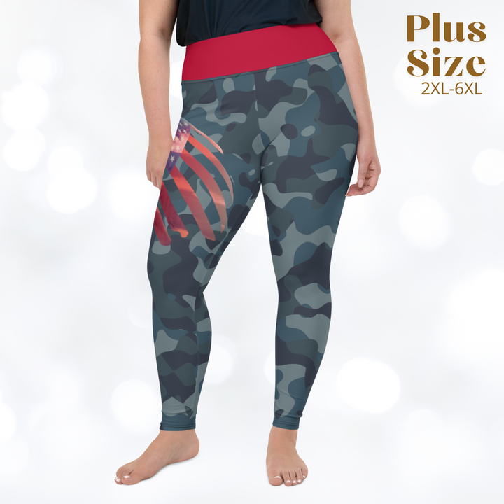 AMERICAN FLAG CAMOUFLAGE Plus Size Leggings