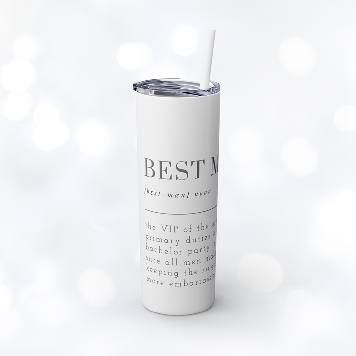 BEST MAN Skinny Tumbler with Straw 20oz