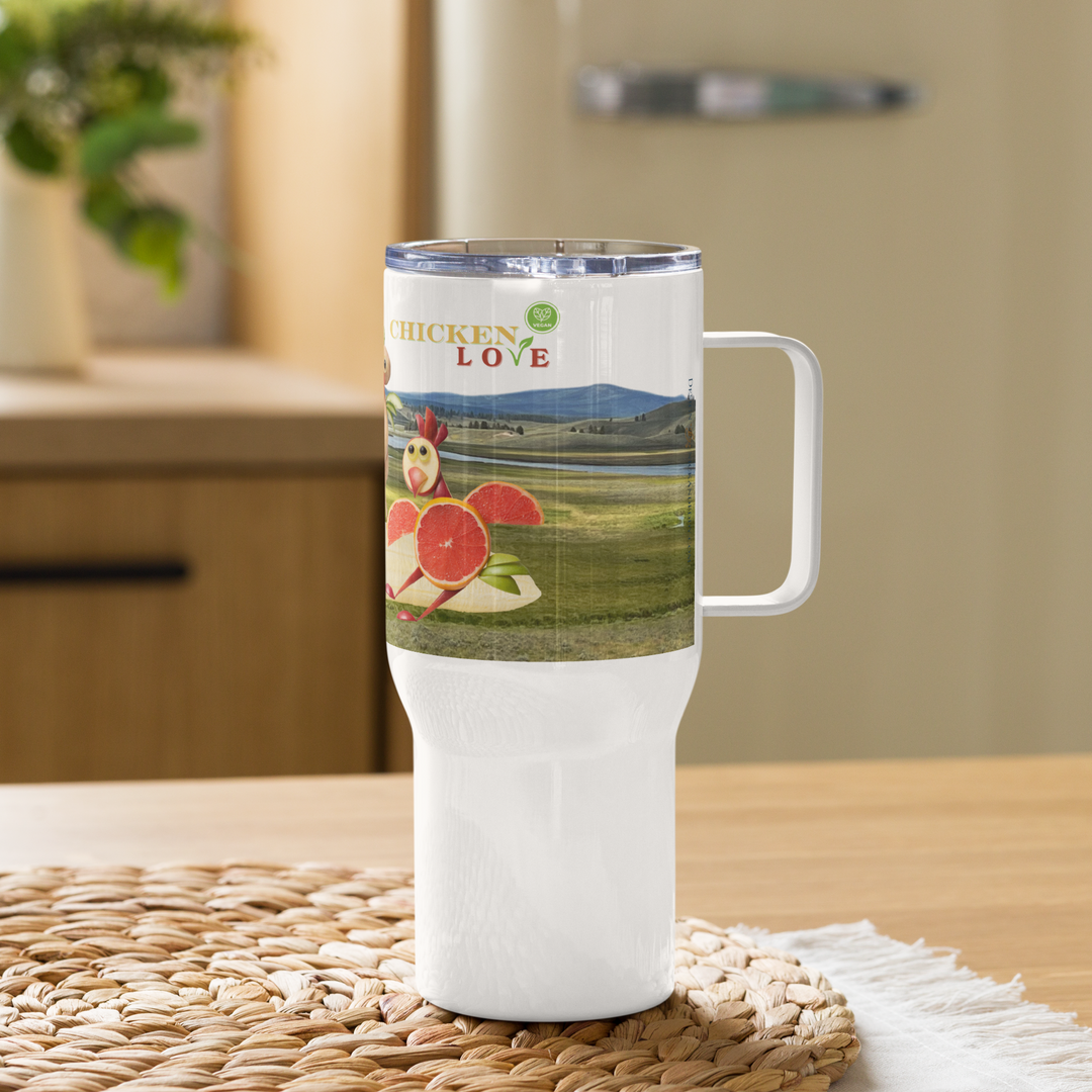 CHICKEN LOVE 'VEGAN' Tumbler with Handle